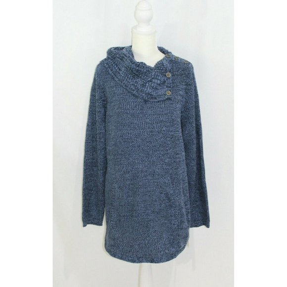 Style & Co Womens Blue Envelope Collar Long Sleeve Curved Hem Sweater 3X NWT‎ - Picture 1 of 6